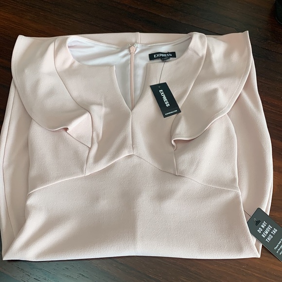 Express Blush Pink Dress Sleeveless V-Neck XXSP. NWT - Picture 8 of 9